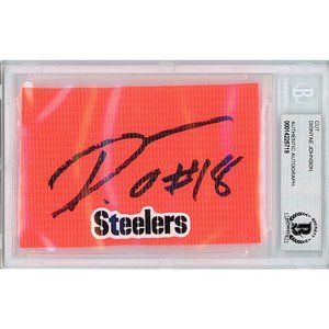 Diontae Johnson Signed Steelers Football Pylon Piece Beckett BAS Slab Autograph